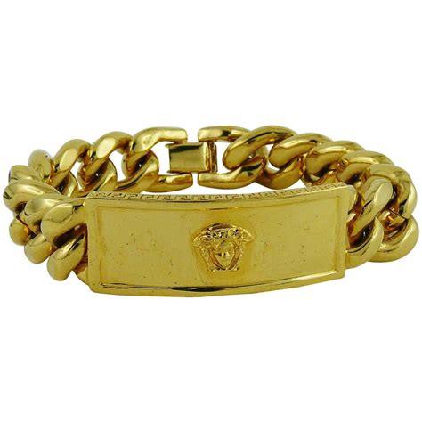 versace bracelet mens gold|versace goldtone bracelet.